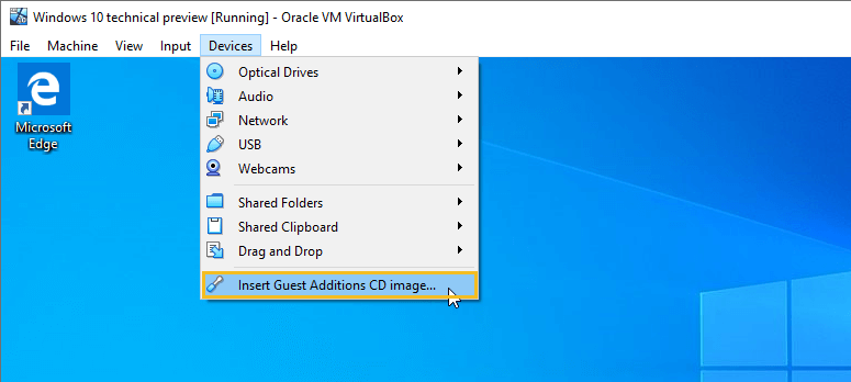 install guest additions virtualbox windows 10
