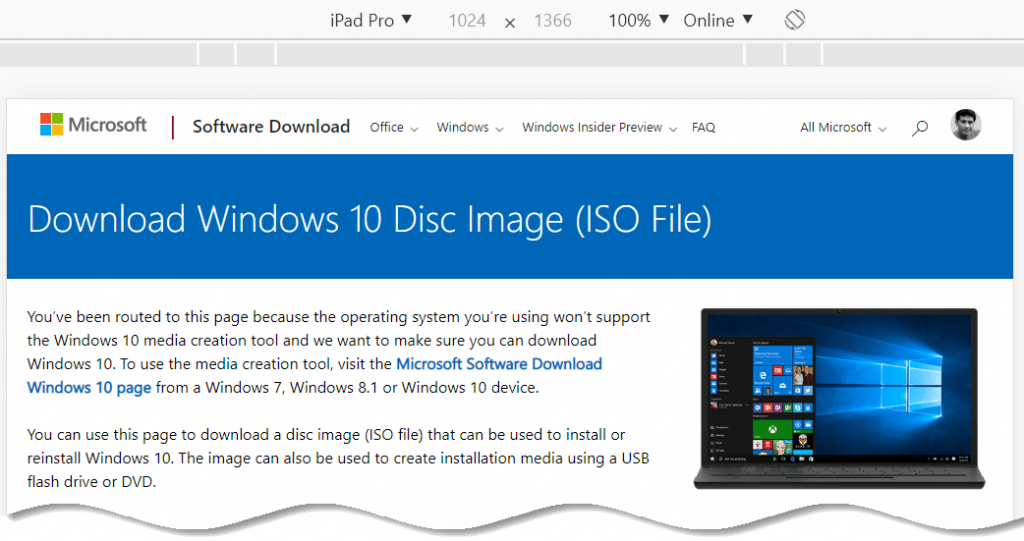 microsoft download windows 10 disc image iso file
