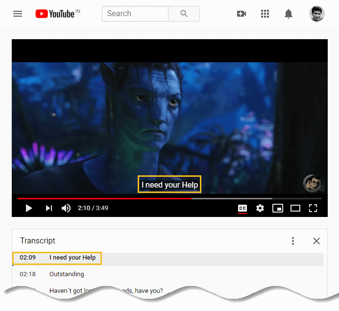 youtube subtitles into text